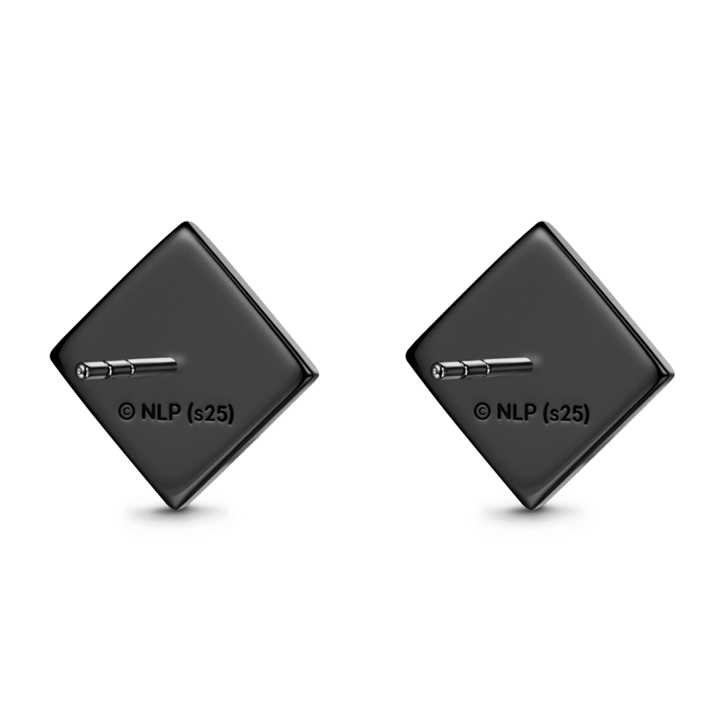 Gnoce Friday the 13th Stud Earrings Platinum-plated Silver Blend_5