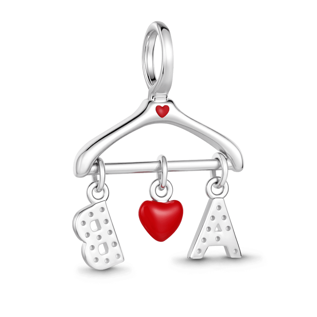 Gnoce Clothes Rack Customized Initial Charm Platinum-plated Silver Blend_6