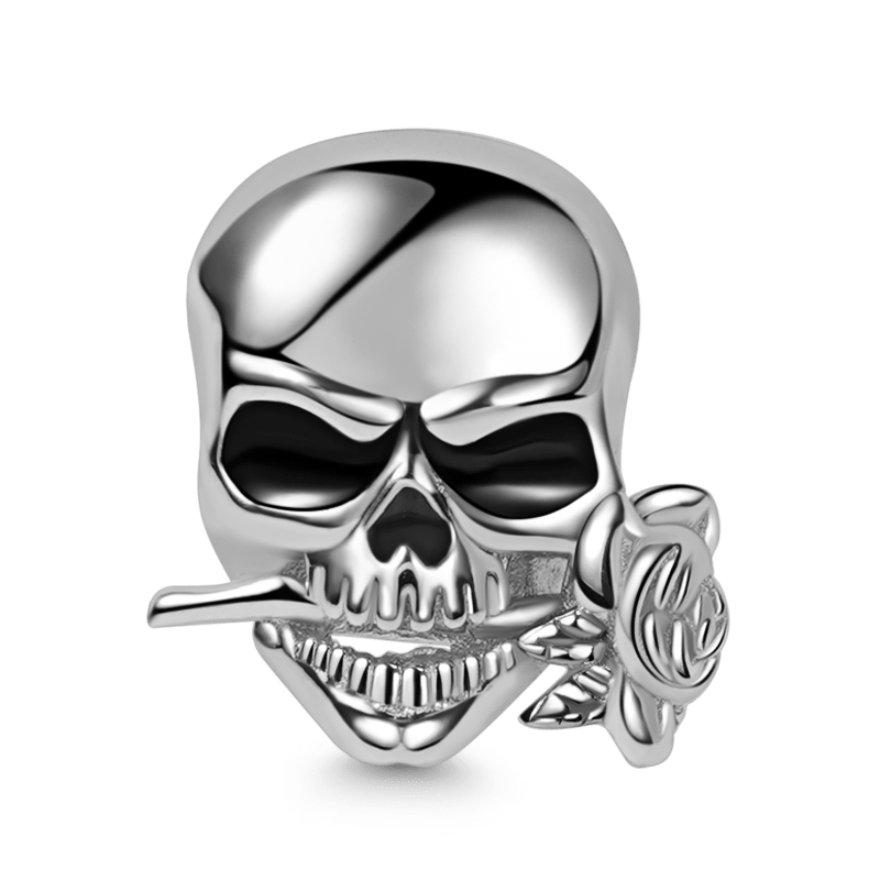 Skull & Rose Charm Bead 925 Sterling Silver_1