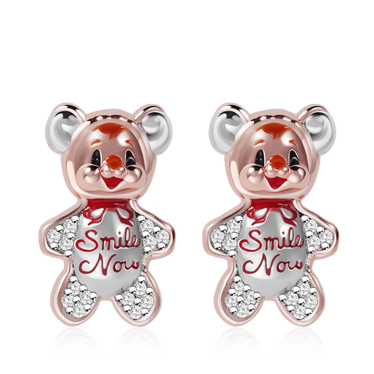 Cute Bear Stud Earrings 925 Sterling Silver Gift for Valentine's Day_1