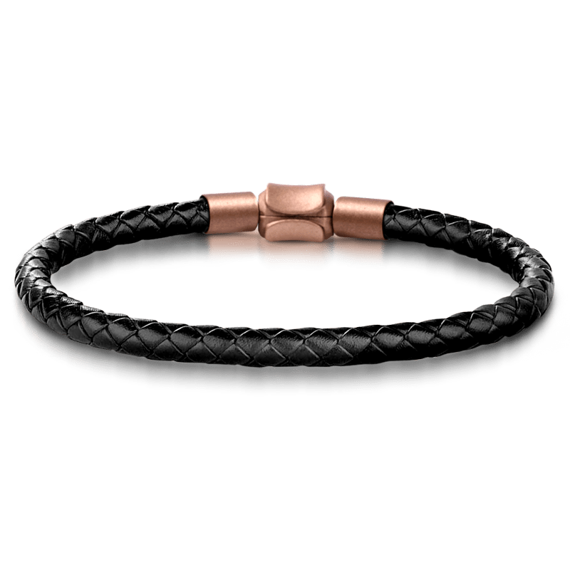 Eagle Men's Vintage Bead S925 Sterling Silver with Gift Copper Black Leather Men's Bracelet Jewelry for Men_4