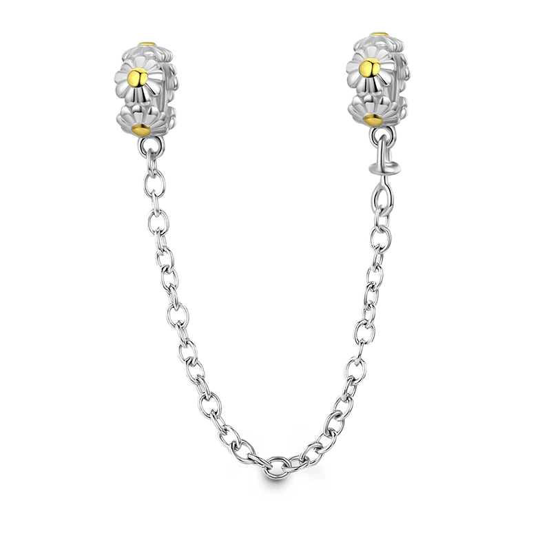 Daisy Wreath Safety Chain 925 Sterling Silver_1