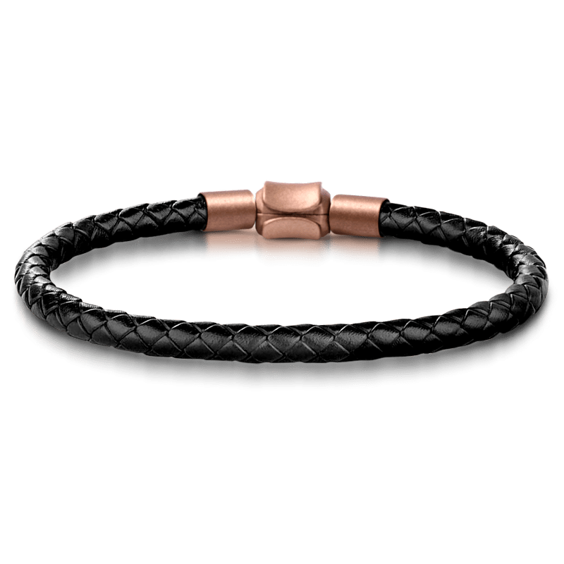 Angel of Victory Vintage Bead & Customized Classic Beads S925 Sterling Silver with Gift Copper Black Leather Men's Bracelet Jewelry for Men_5