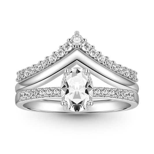 Gnoce Classic Oval Cut Wishbone Stackable Ring Set_1