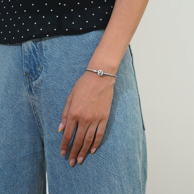 Gnoce Dancing Bee Basic Snake Chain Bracelet Platinum-plated Silver Blend_3