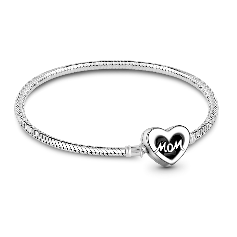 Gnoce Love Mom Basic Snake Chain Bracelet Platinum-plated Silver Blend_1