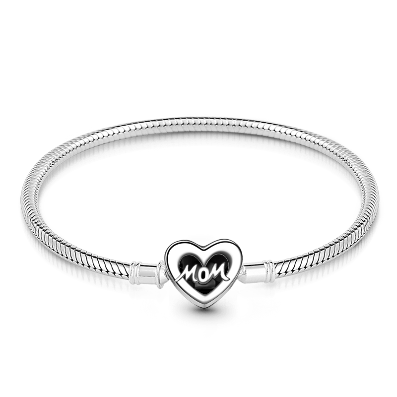 Gnoce Love Mom Basic Snake Chain Bracelet Platinum-plated Silver Blend_2
