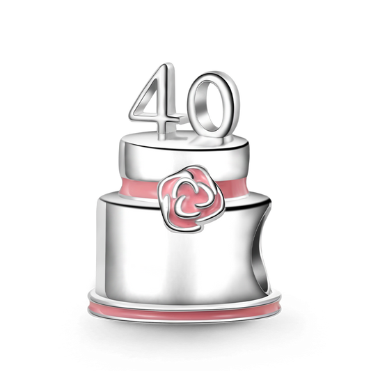 Gnoce Happy "40th Birthday Cake" with Flower Charm_1