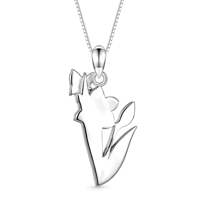 Gnoce White Narcissus Flower Necklace_2