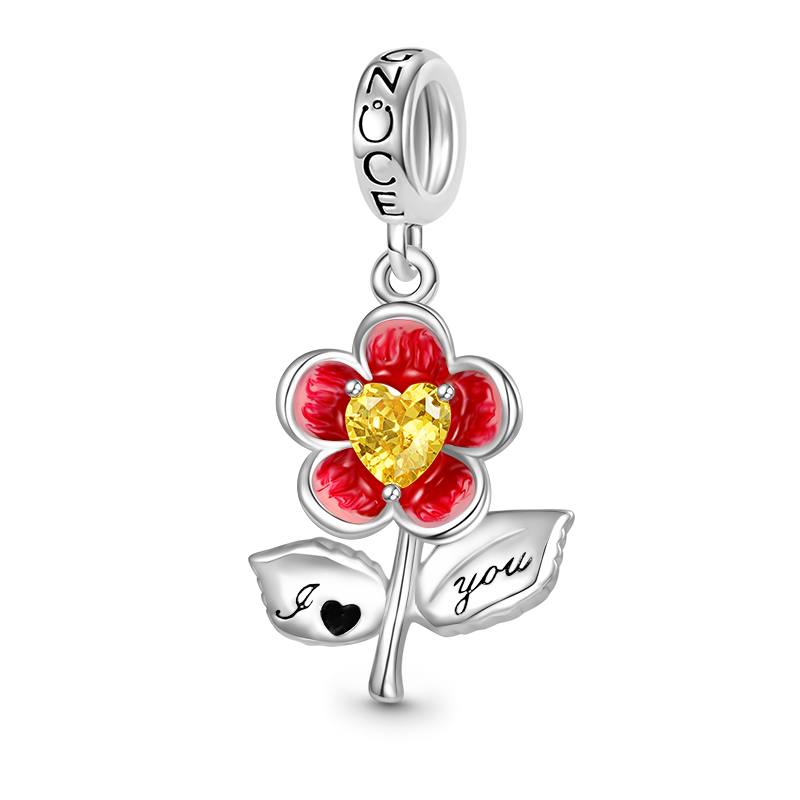 Gnoce "I love you" Blossom Pendant Dangle Charm_1
