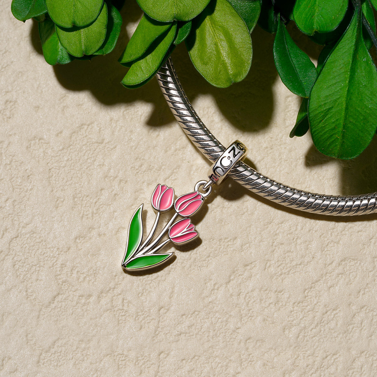 Gnoce Blooming Tulip Pendant Dangle Charm_3