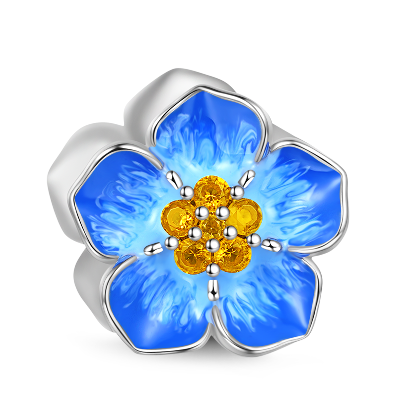 Gnoce Blue Forget-Me-Not Flower Charm_2