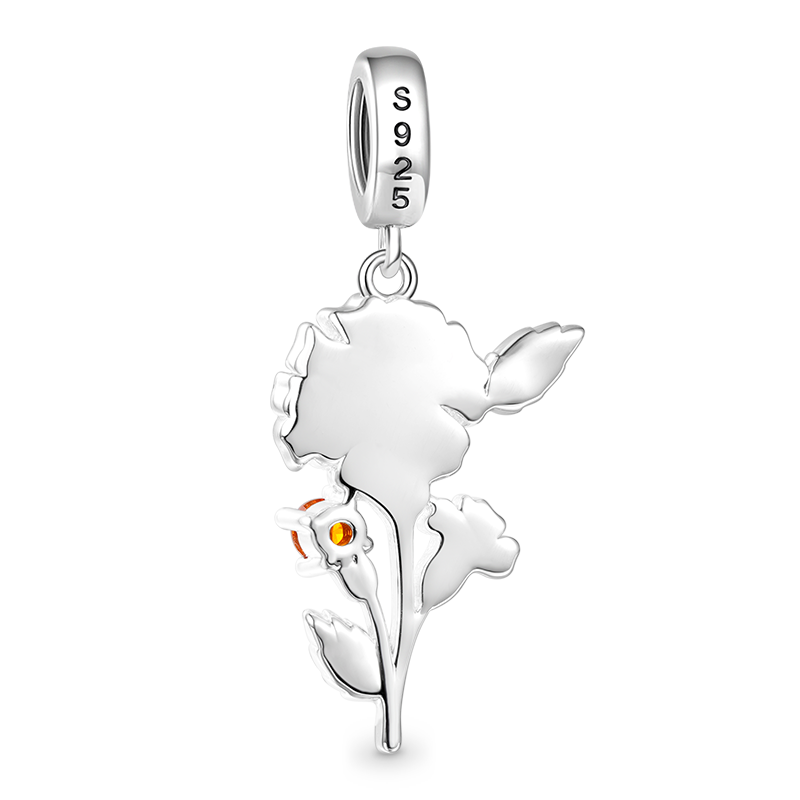Gnoce Oct.Birthday Flower Marigold Pendant Dangle Charm_2