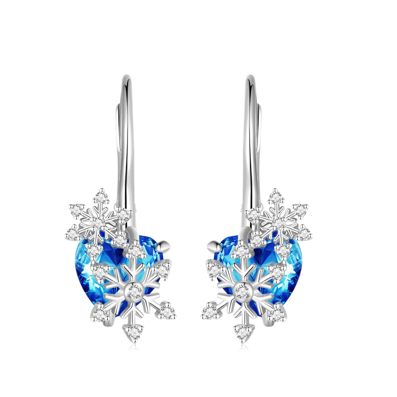 Gnoce Sparkling Snowflake Stud Earrings_1