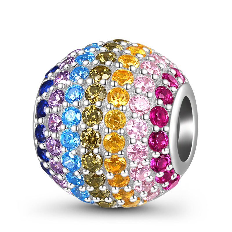 Gnoce Sparkling Rainbow Round-shape Basic Charm_1