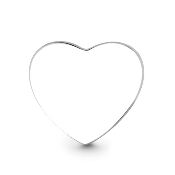 Gnoce Graduation Engravable Heart Charm Platinum-plated Silver Blend