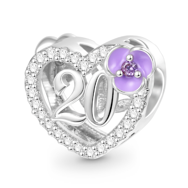 Gnoce Celebration 20th Birthday Heart Charm_1