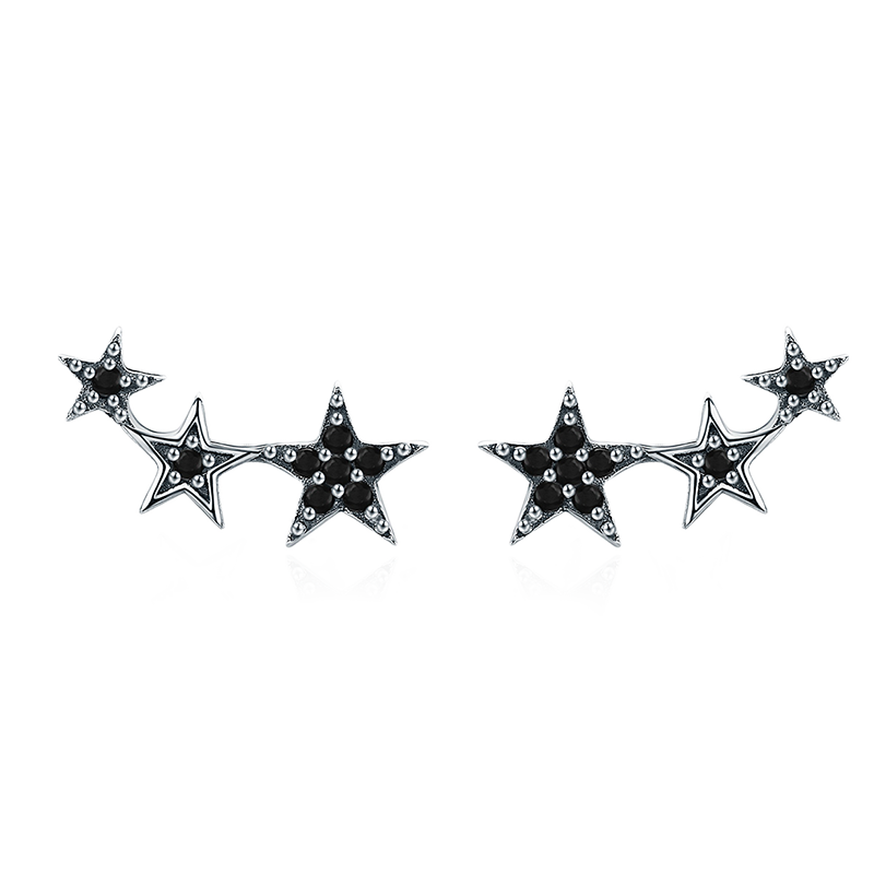 Gnoce Black Star Stud Earrings_1