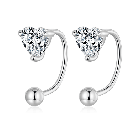 Gnoce Heart-shaped Threaded Earrings with Gemstones_1
