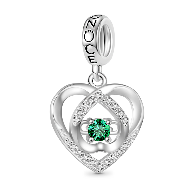 Gnoce Love Heart Birthstone Personalized Pendant Dangle Charm_1