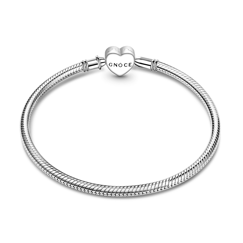 Gnoce Moonstone Basic Snake Chain Bracelet Platinum-plated Silver Blend_2