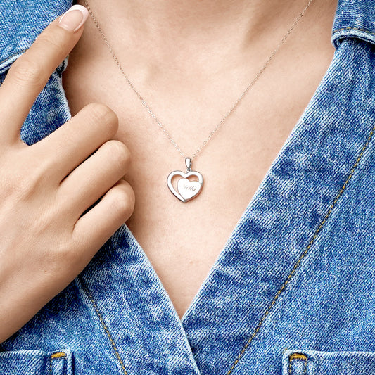 Gnoce Engravable Name Love Heart Necklace_4