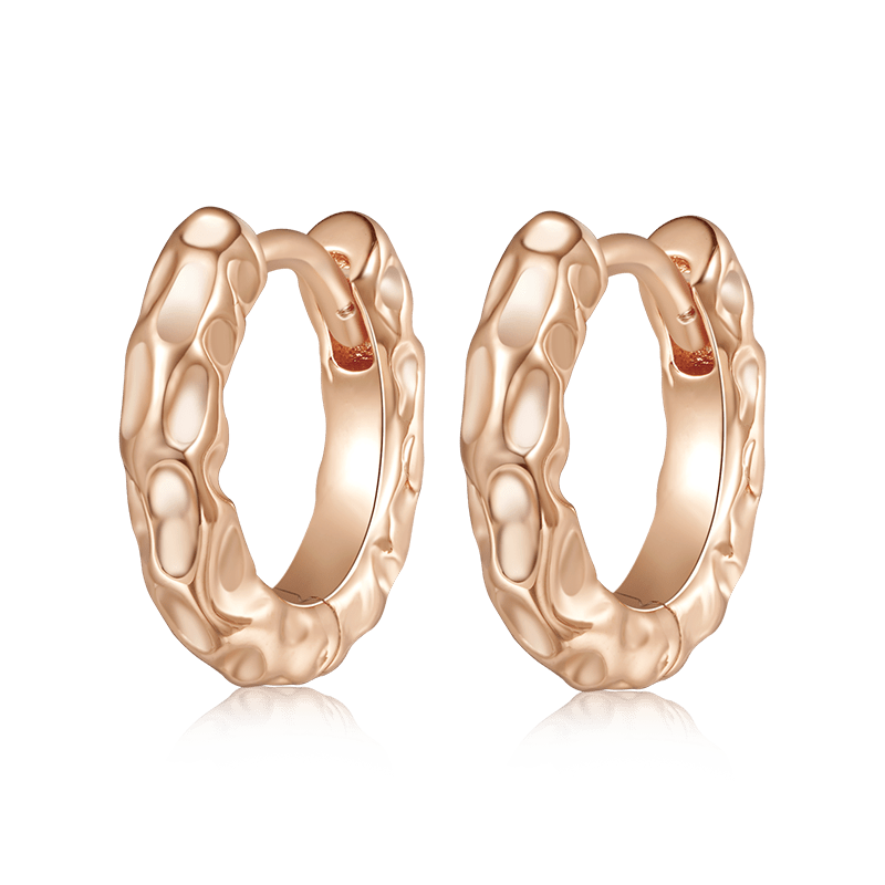 Gnoce Intricately Hammered Texture Hoop Earrings_2