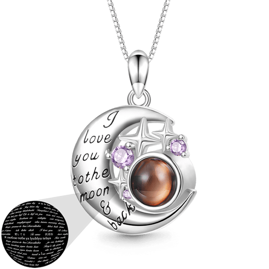 Gnoce Projection "I Love You" Moon&Star Necklace_1