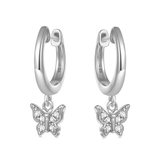 Gnoce Butterfly Drop Hoop Earrings_1