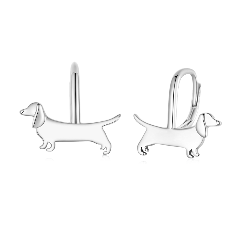 Gnoce Cute Dachshund Dog Hoop Earrings_1