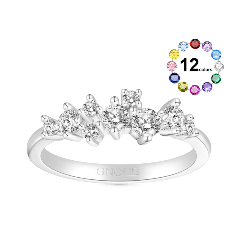 Gnoce Birthstone Diamond Cluster Ring_2