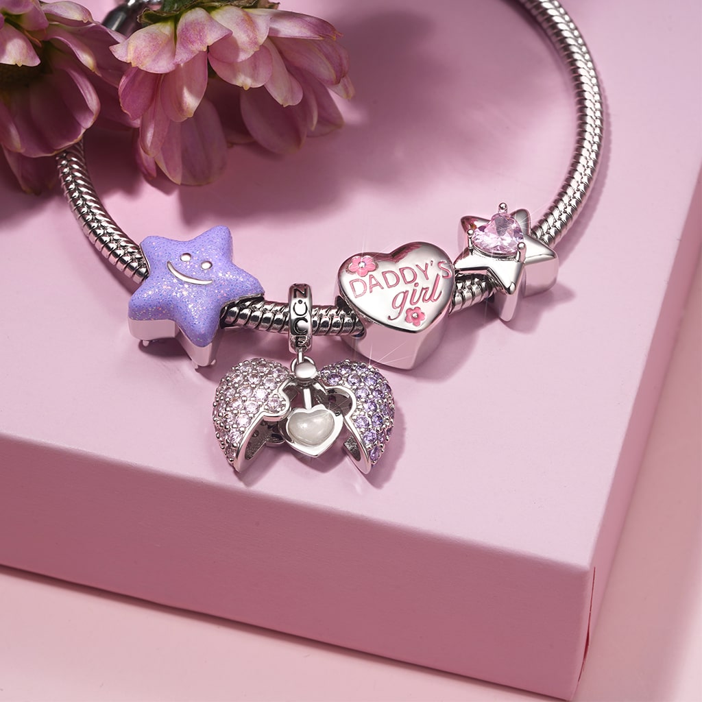 Gnoce Engravable Heart Locket Glow-in-the-Dark Pendant Dangle Charm_5