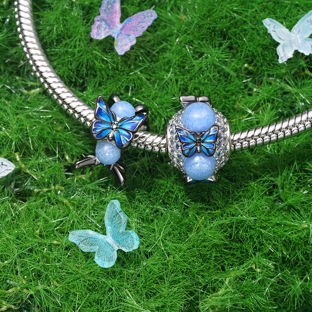 Gnoce Blue Butterfly Round Glow-in-the-Dark Charm_4