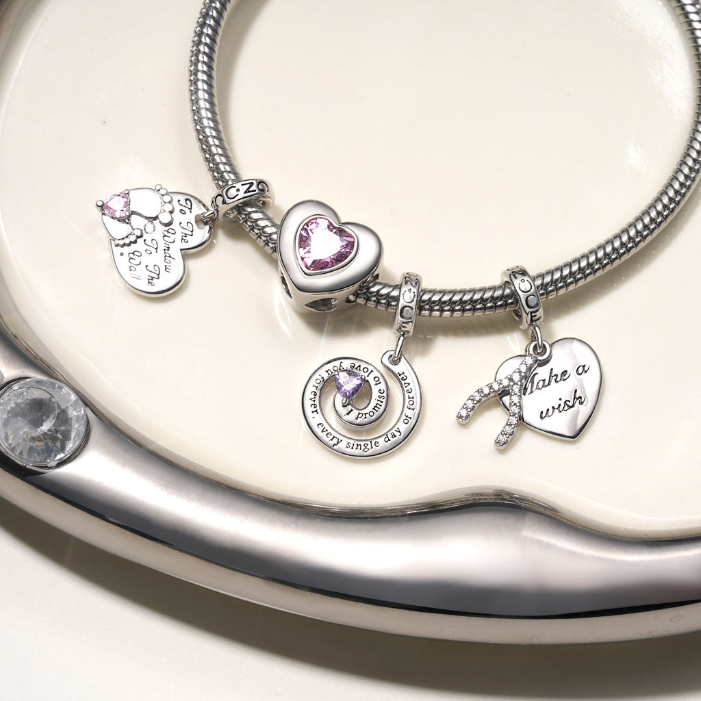 Gnoce "Make a wish" Heart Wishbone Charm_3