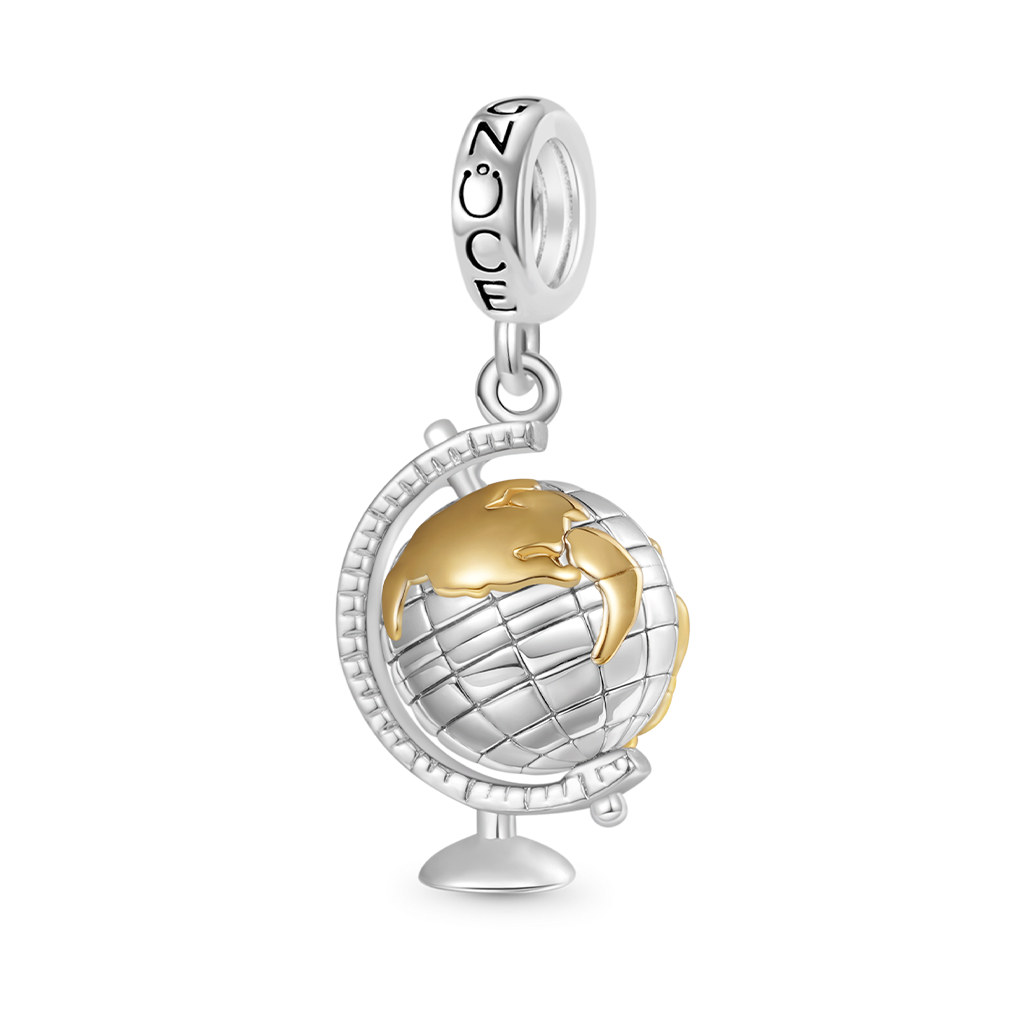 Gnoce Spinning World Globe Pendant Dangle Charm_1