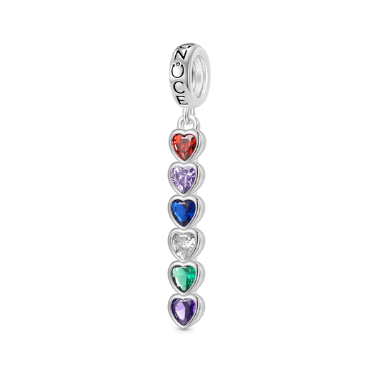 Gnoce Personalized Heart Birthstone Pendant Dangle Charm_1