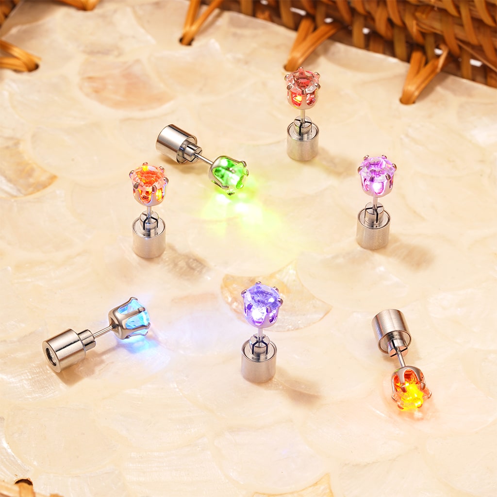 Gnoce Orange Party Light-up LED Stud Earring_5