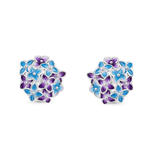 Gnoce Birthday Flower Series Hydrangea Stud Earrings_1