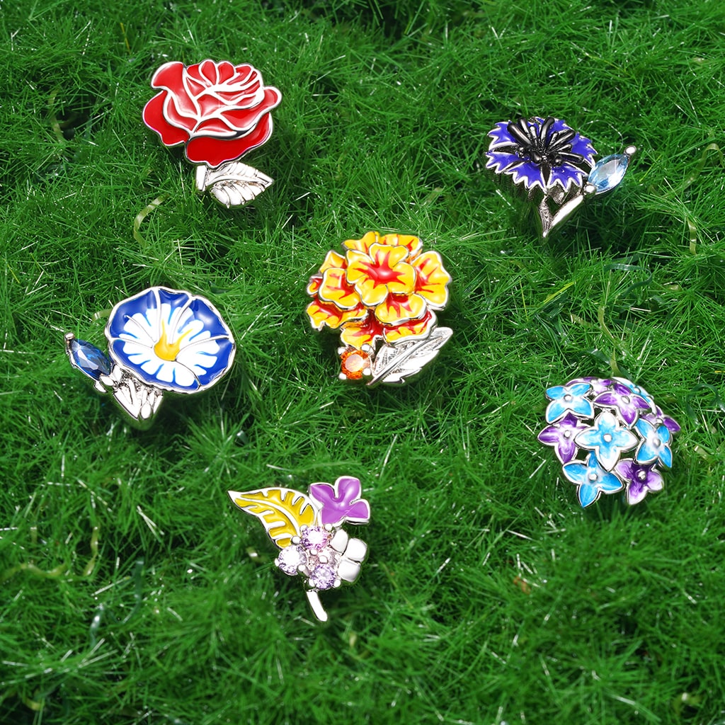 Gnoce Birthday Flower Series Lilac Stud Earrings_3