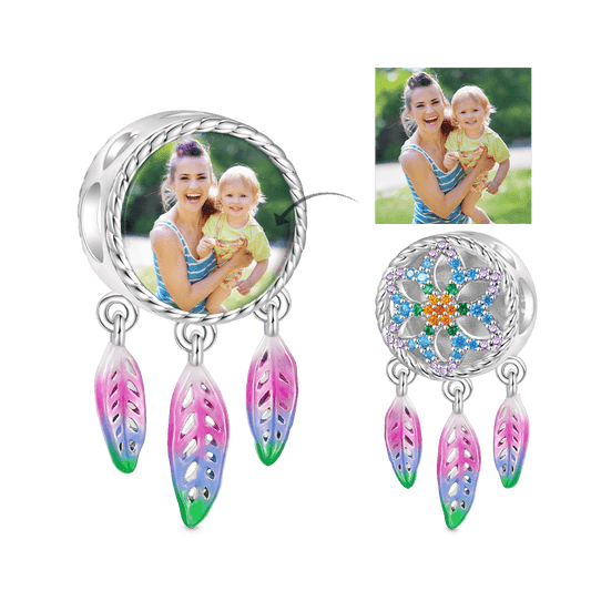 Gnoce Rainbow Dream Catcher Personalized Photo Charm_1
