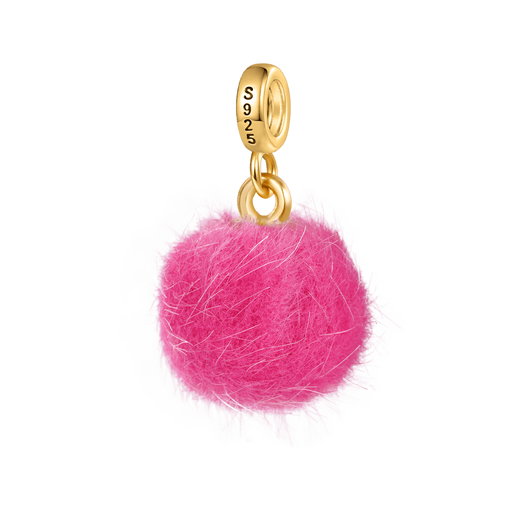 Gnoce Multicolor Small Fur Ball Pendant Dangle Charm_2