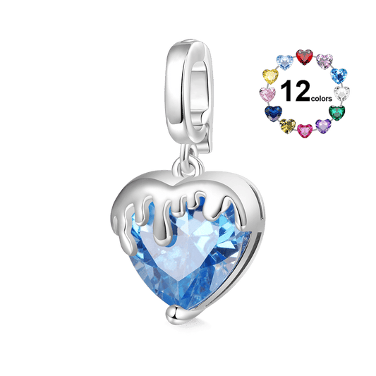 Gnoce Melting Heart Birthstone Clasp Clusters Charm_1