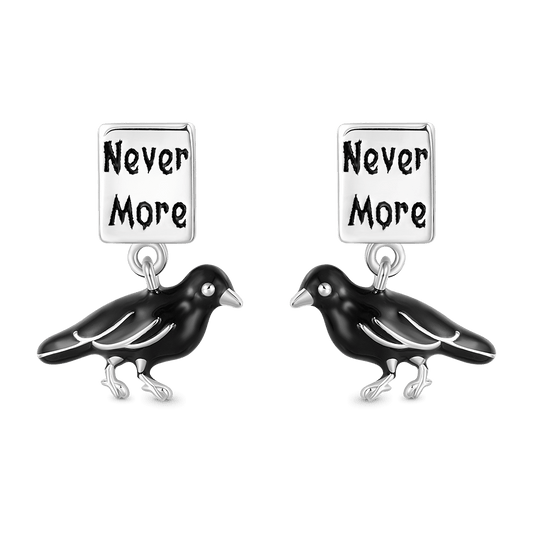 Gnoce Allan Poe 'Nevermore' Crow Stud Earrings_1