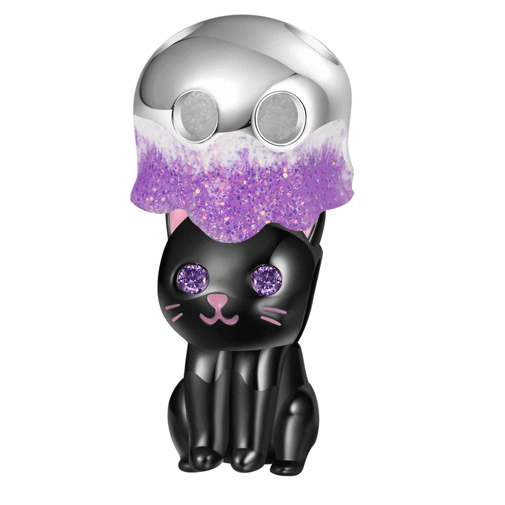 Gnoce Double-layer Cute Black Cat Charm_1