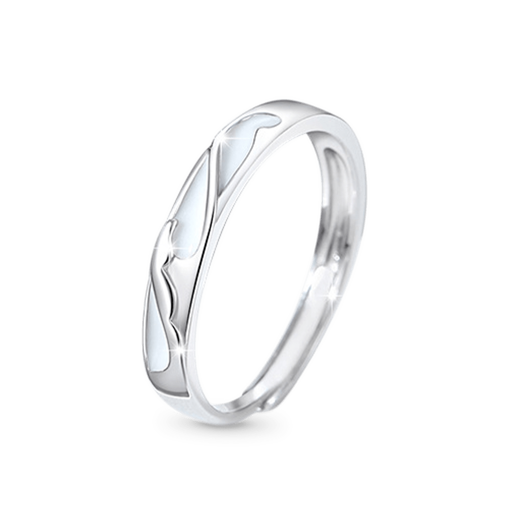 Gnoce Glowing Band Moonstone Adjustable Couple Rings_3