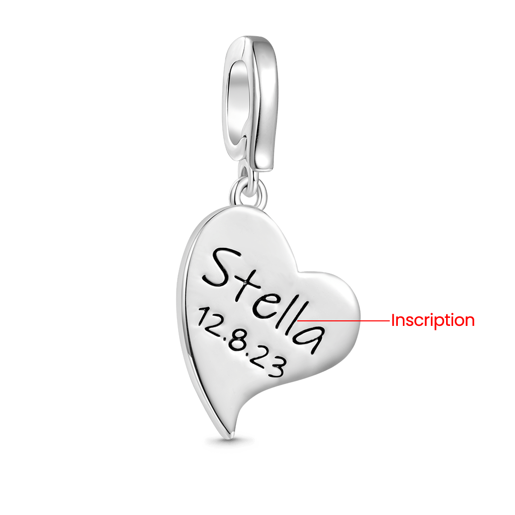 Gnoce Engravable ‘Love you forever’ Heart Anniversary Clasp Clusters Charm_3