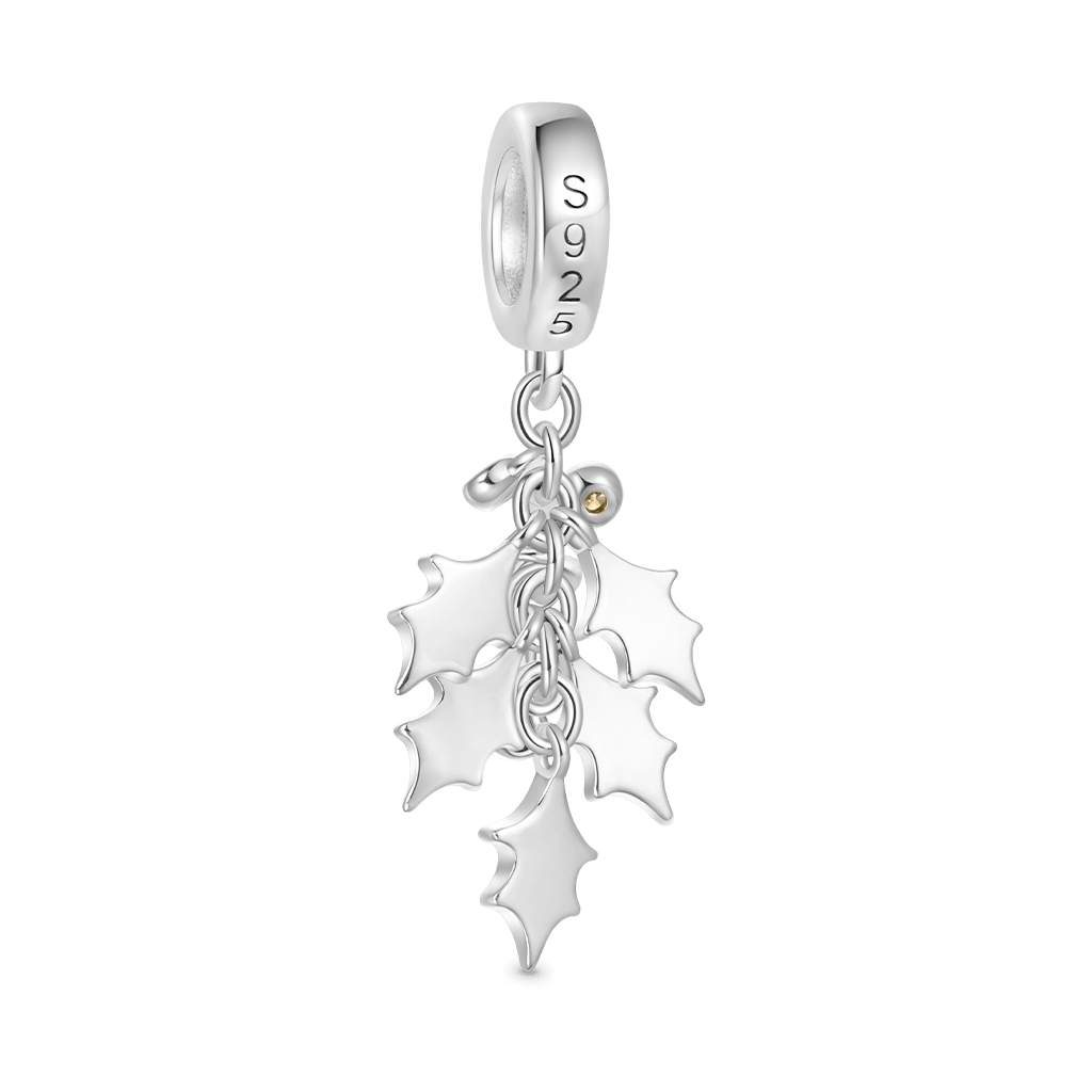 Gnoce Christmas Green Holly Berries Birthstone Pendant Dangle Charm_3