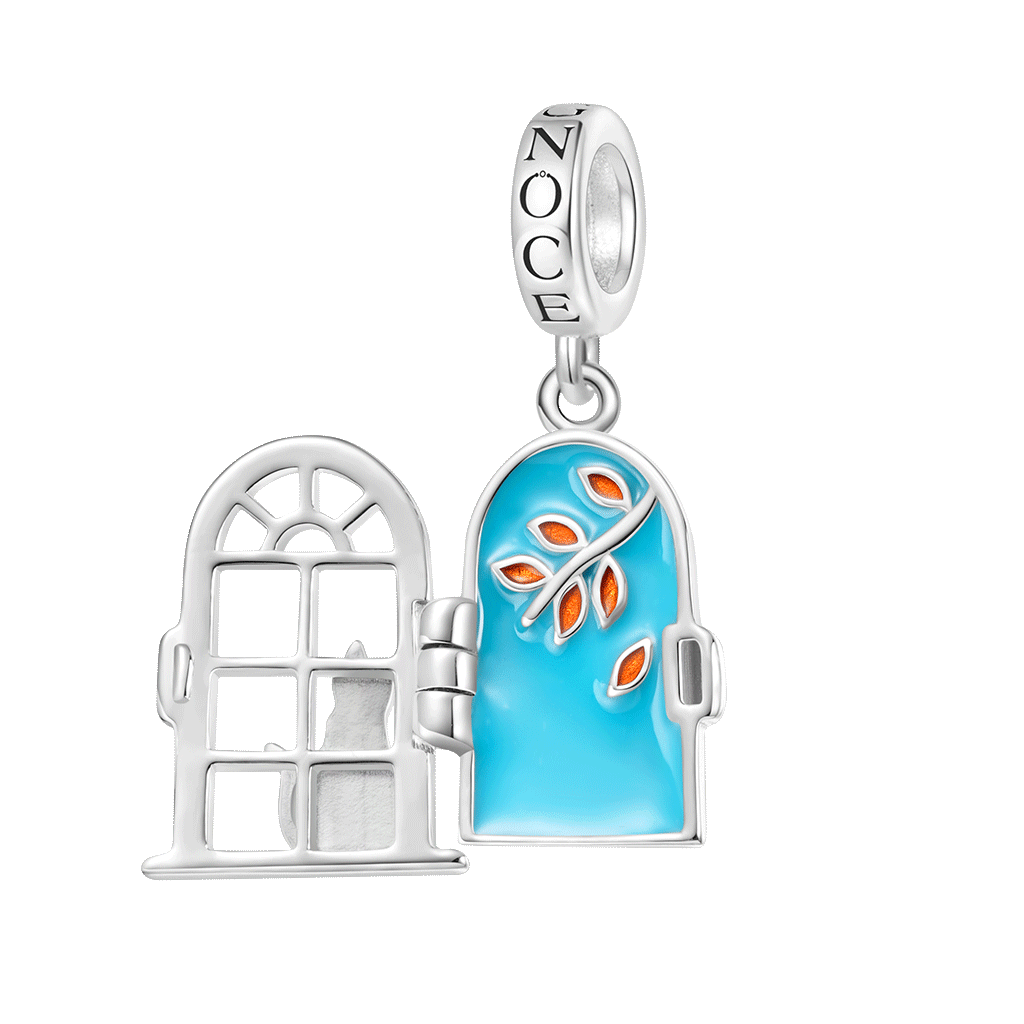 Gnoce Window View Kitten Openable Pendant Dangle Charm_1