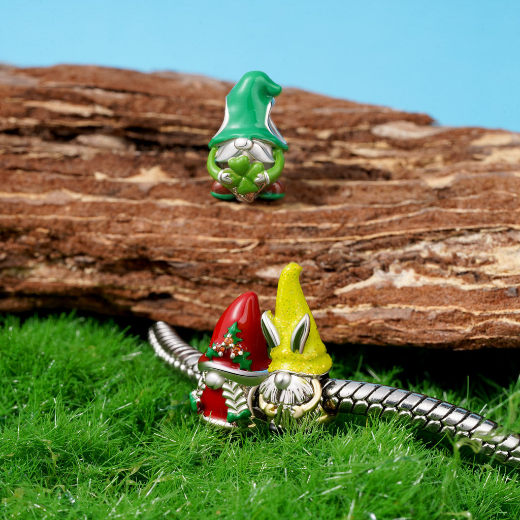 Gnoce Easter Gnome Green Bunny Charm_3