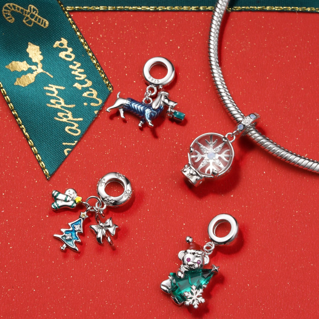 Gnoce Christmas Snowflakes Crystal Ball Pendant Dangle Charm_3